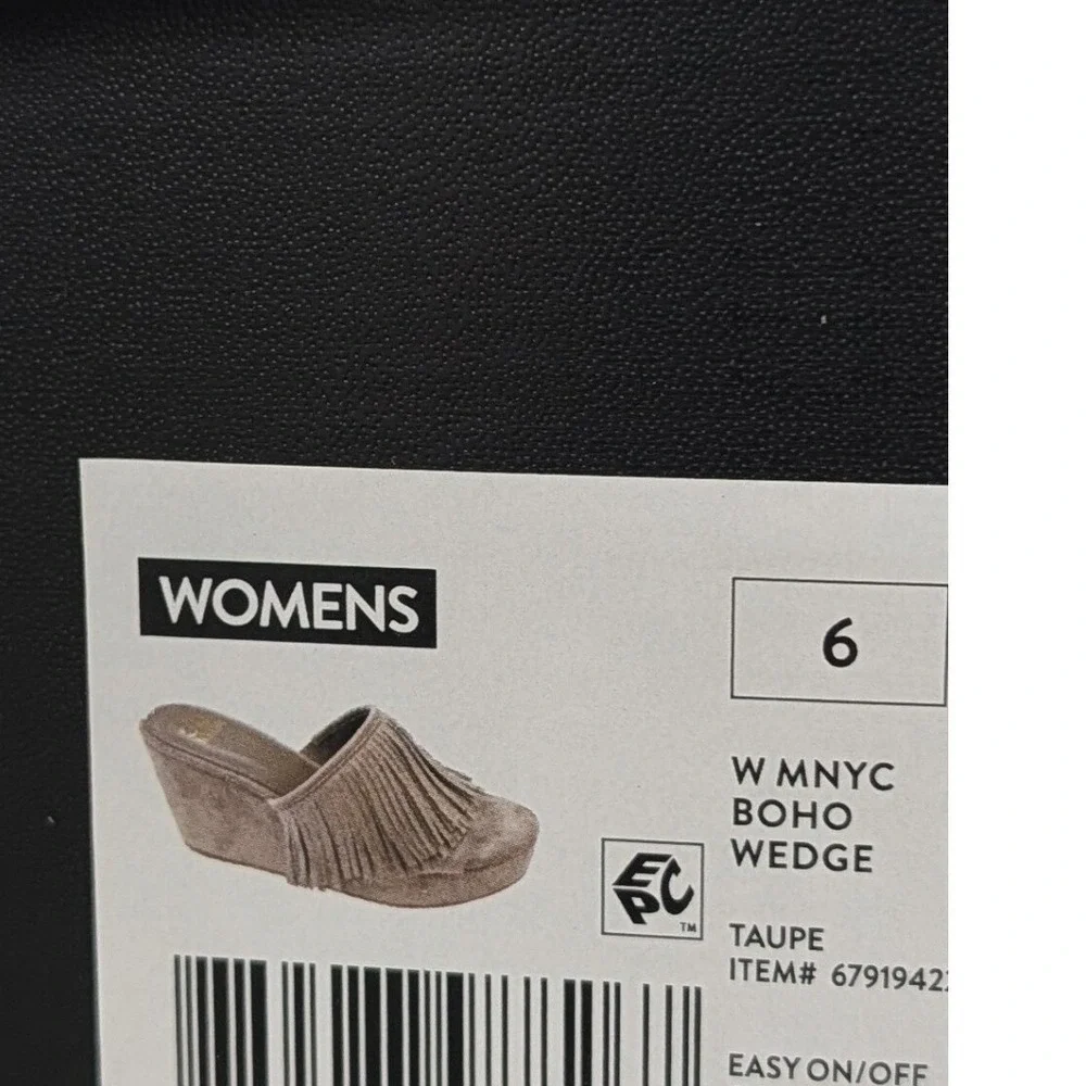 Madden NYC Fringe Platform Wedge‎ Slides Taupe Size 6 New NWT